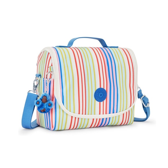 Kipling KICHIROU Lunch Bag Adjustable/  Removable Strap Beachside Strips NEW - Picture 4 of 7